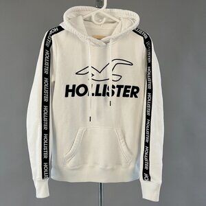 Hollister Women's Fleece-Lined Logo Graphic Hoodie In White Size S